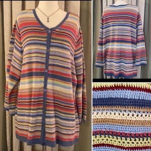 JM Jennifer Moore Crochet Cardigan Sweater